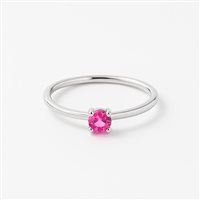 Anello da donna in oro bianco 18 kt con zircone rosa da 3 mm – Misura 13 – 0.84 g – Idee Preziose dal 1987 - IP.AK18B/11